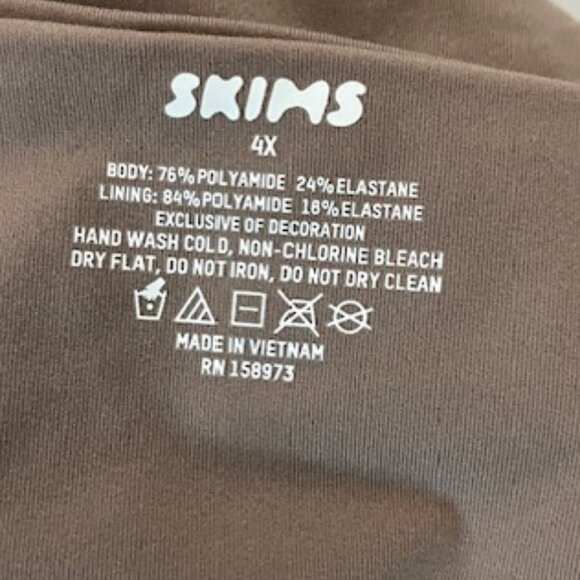 NWT SKIMS Tube Top 4X Brown Umber Shaper Shapewear Pullover Minimalist Neutral - Picture 5 of 5